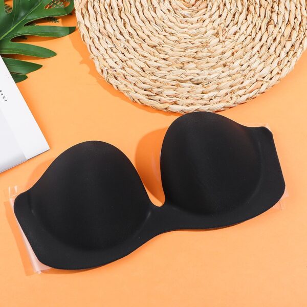 Deep U-Cup Adhesive Bra with Side Wings - Strapless Backless Push-Up Bra - Image 5