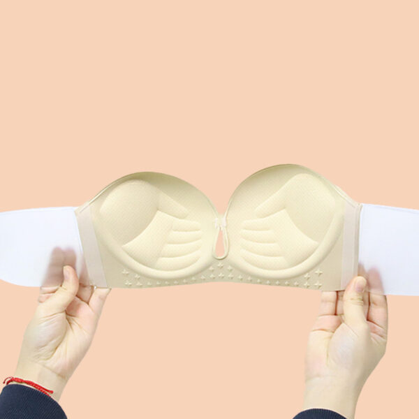 Invisible Push-Up Strapless Bra with Adhesive Side Wings - Image 3
