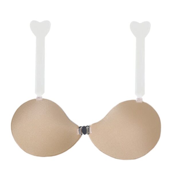 Adhesive Push-Up Bra with Heart Strap and Front Buckle
